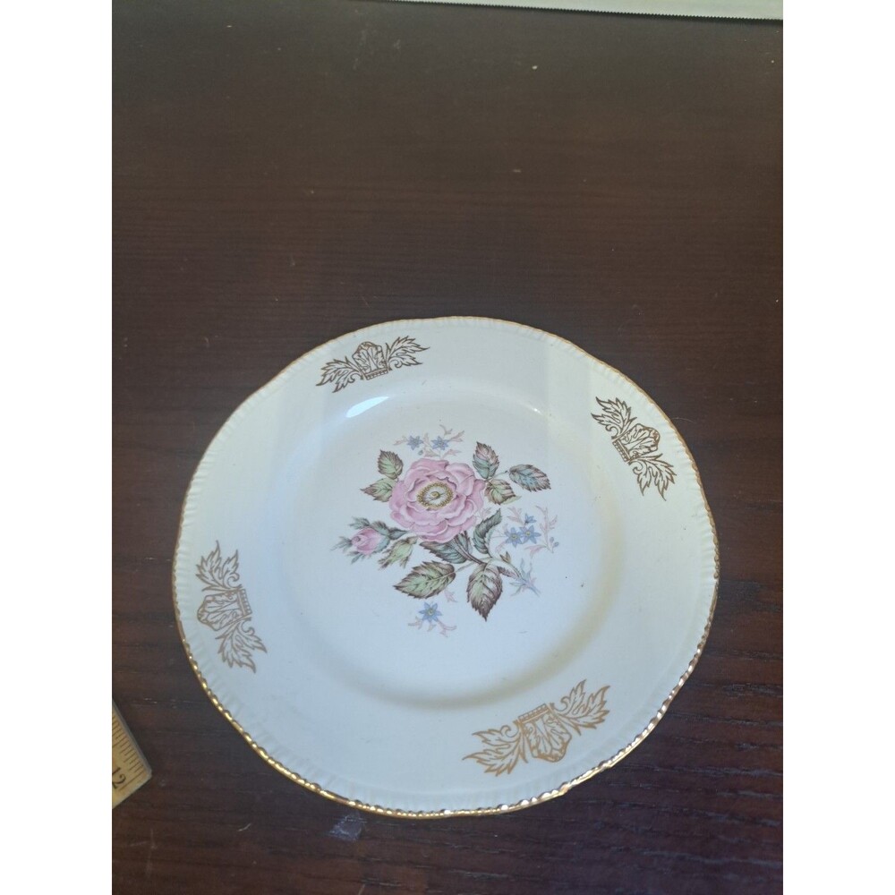 Vintage 1930s-1950s Homer Laughlin Queen Esther Pink Rose With Gold Trim 7in...